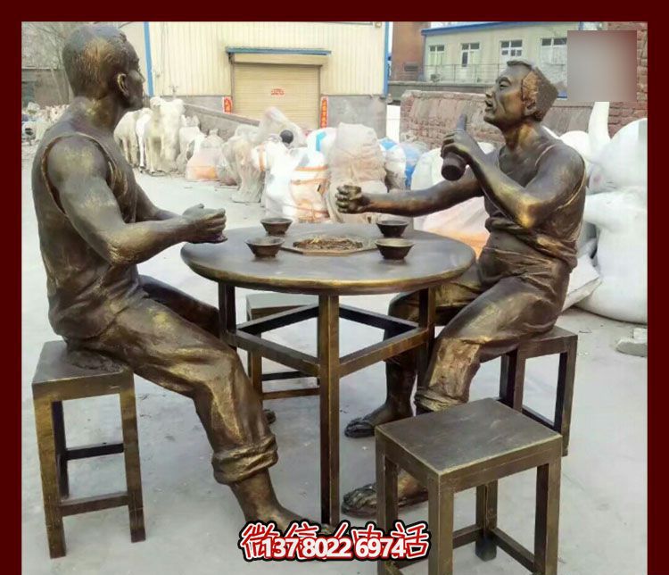 傳承文化，融入雕塑，銅雕人物給你一個古典的庭院別墅