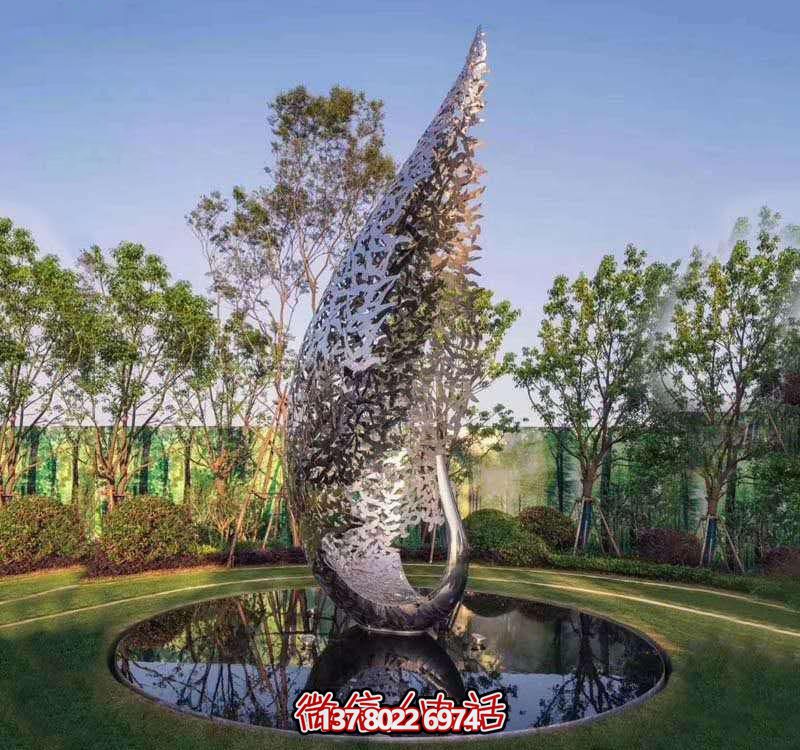 鳳凰不銹鋼雕塑，美化園林景觀