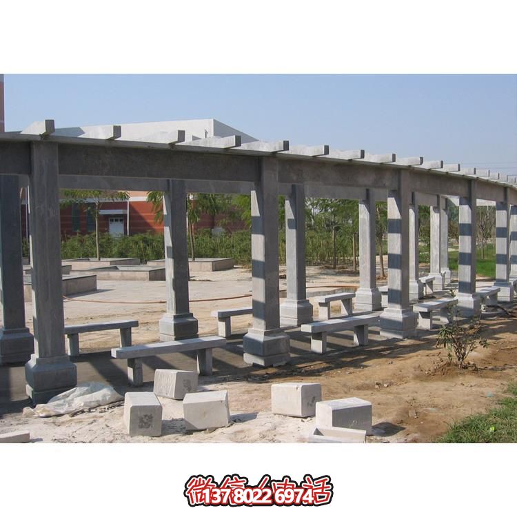 石材長(zhǎng)廊，為大型園林戶外空間帶來(lái)精致的石雕裝飾