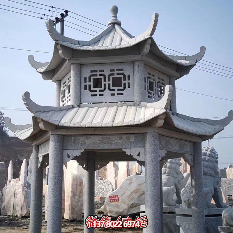 雙層仿古建涼亭，裝點(diǎn)花園、廣場(chǎng)，增添雕塑藝術(shù)氣息