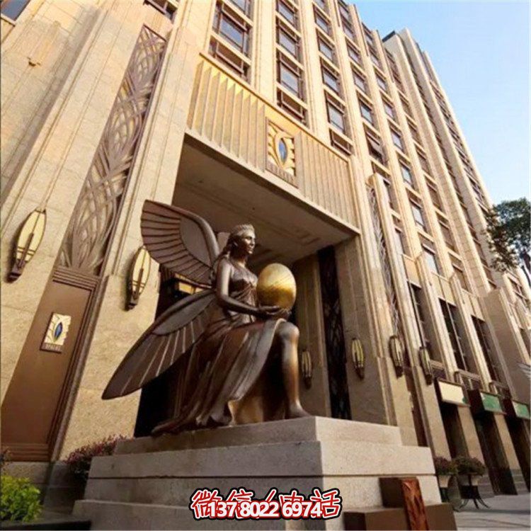 玻璃鋼仿銅西方女人物雕塑，為小區、寫字樓門前添彩
