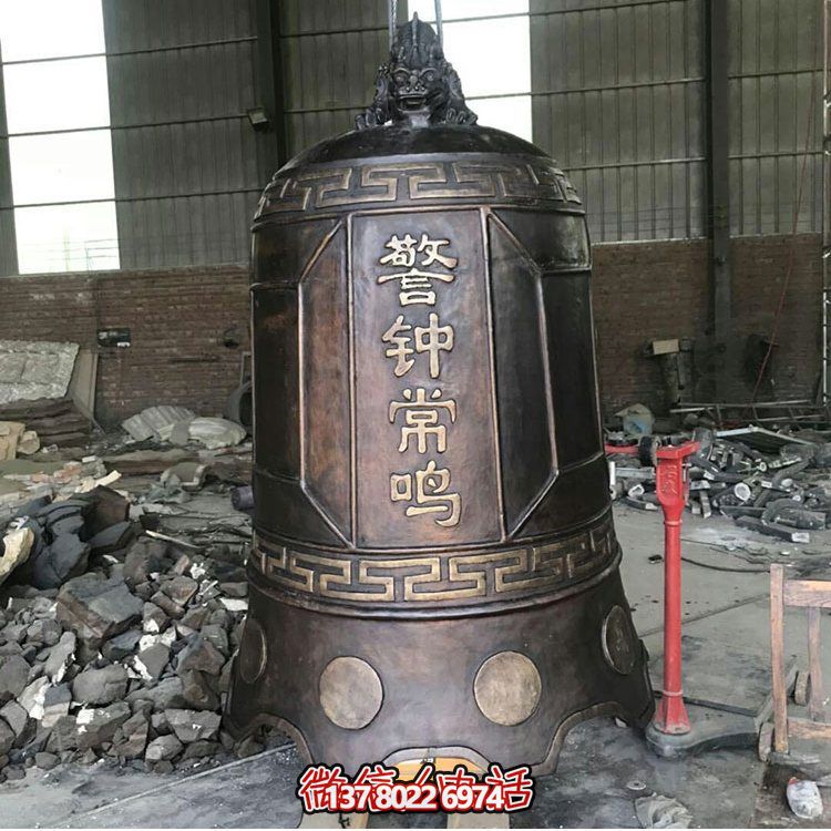 大型仿銅鐘玻璃鋼雕塑，給景區(qū)、寺廟、園林帶來(lái)更多美好