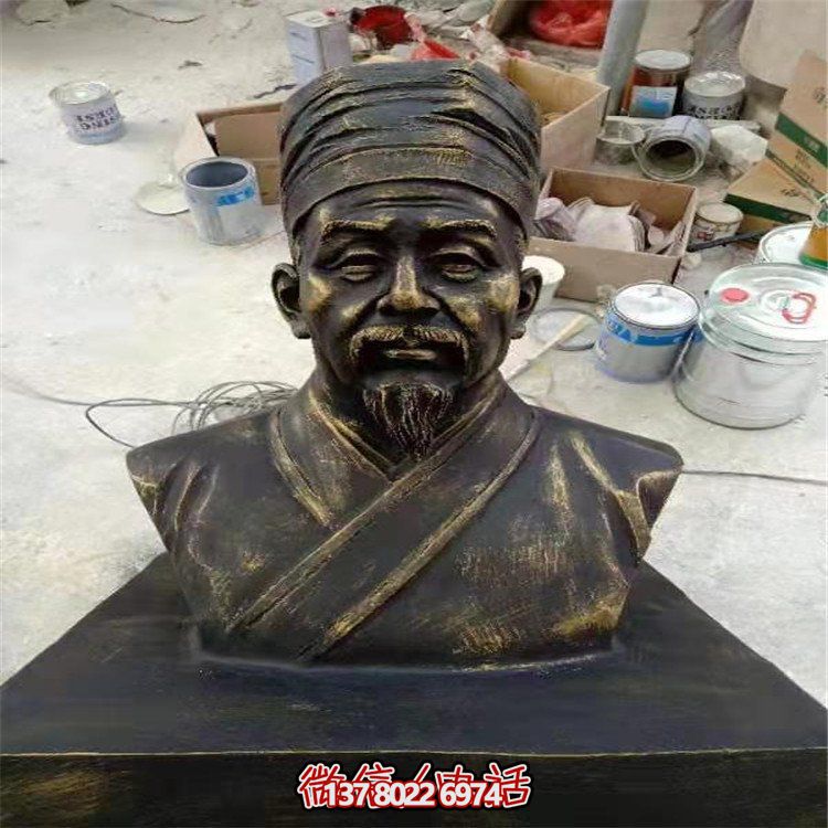 仿銅人物雕塑，玻璃鋼擺放玻璃裝飾城市學校園林