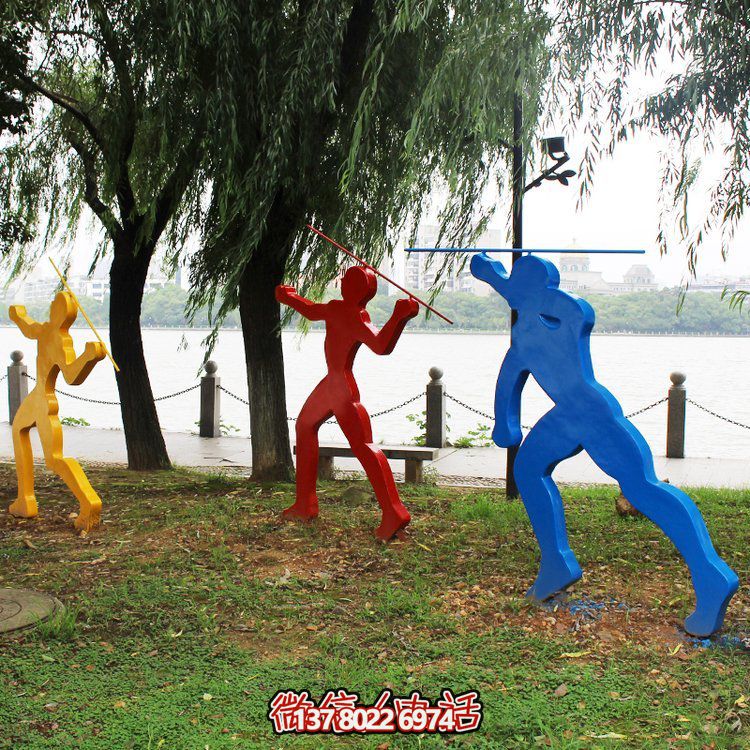 不銹鋼擲標槍雕塑融合運動與剪影的藝術(shù)之作