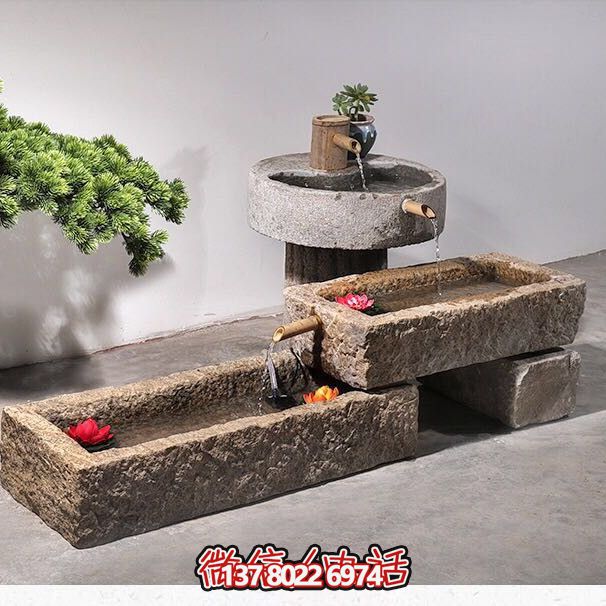 石槽組合戶外魚(yú)缸，完美景觀美化家居養(yǎng)魚(yú)空間