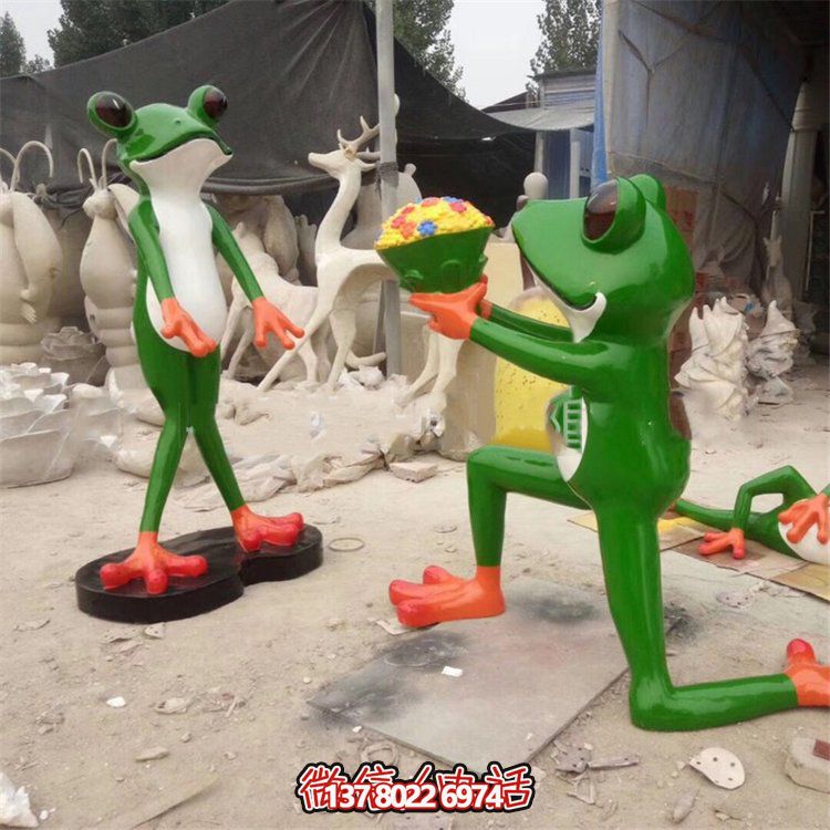 創意玻璃鋼青蛙雕塑，為景區帶來卡通新穎的景觀