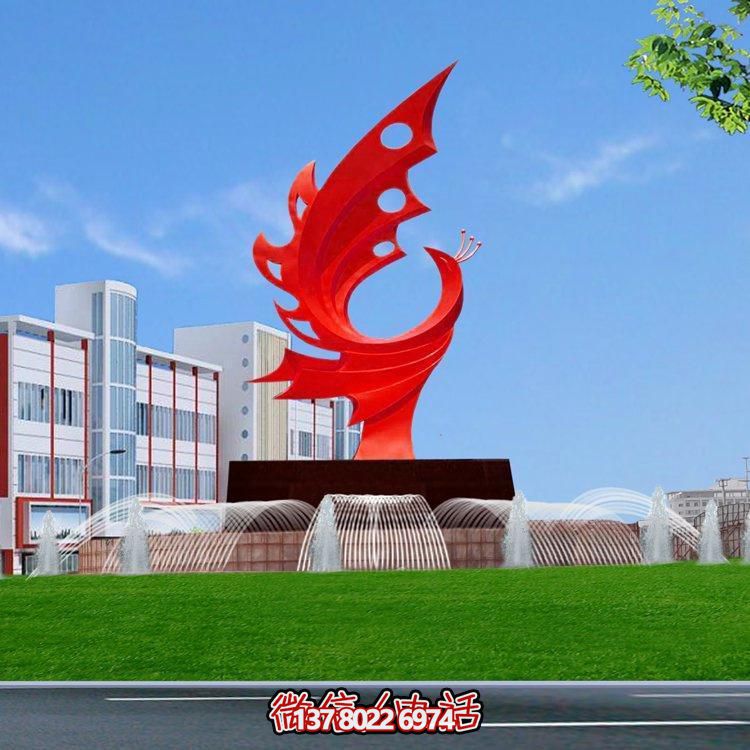 不銹鋼鳳凰標志擺件，凸顯企業形象
