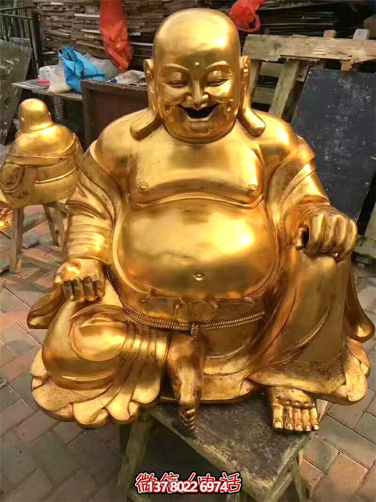戶外景區(qū)噴金烤漆彌勒佛雕塑 戶外景區(qū)噴金烤漆彌勒佛雕塑