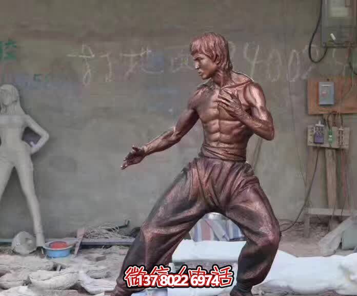 功夫明星銅雕戶外景區(qū)李小龍雕塑 功夫明星銅雕戶外景區(qū)李小龍雕塑