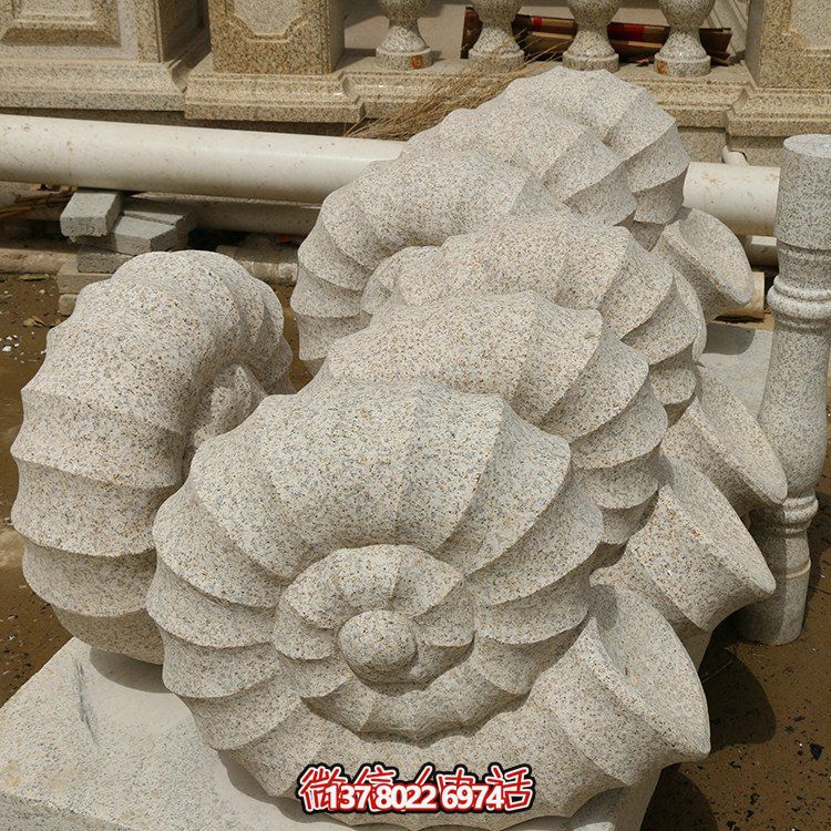 石雕海螺，砂巖雕刻石材海螺雕塑