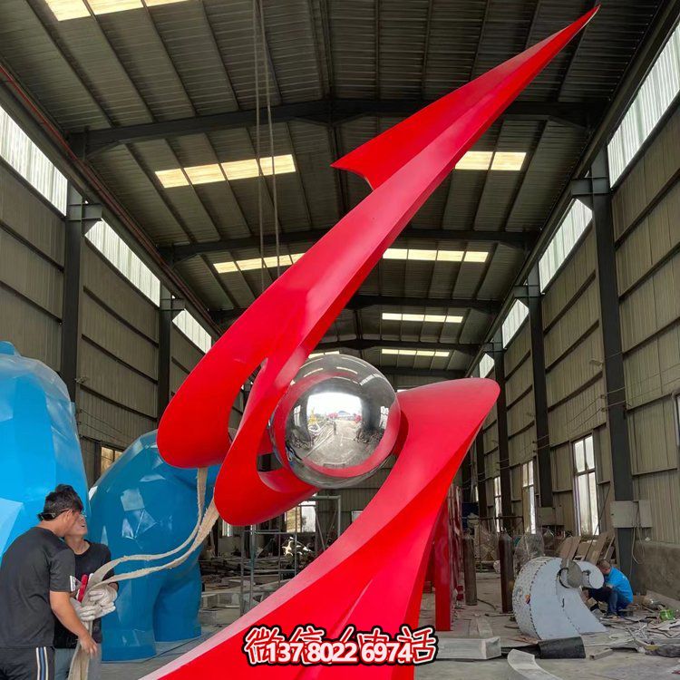 戶外園林景區(qū)不銹鋼抽象景觀標(biāo)志