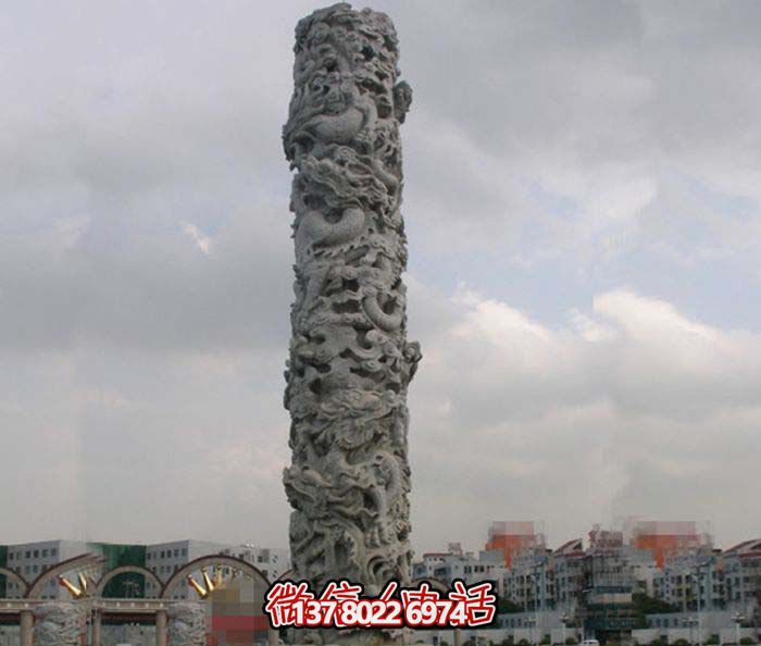 龍柱雕塑-廣場景觀仿古鏤空盤龍柱石雕 龍柱雕塑-廣場景觀仿古鏤空盤龍柱石雕
