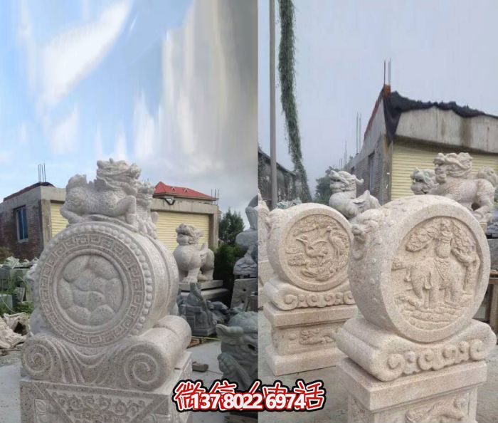 大理石仿古抱鼓石鎮宅石門墩 大理石仿古抱鼓石鎮宅石門墩