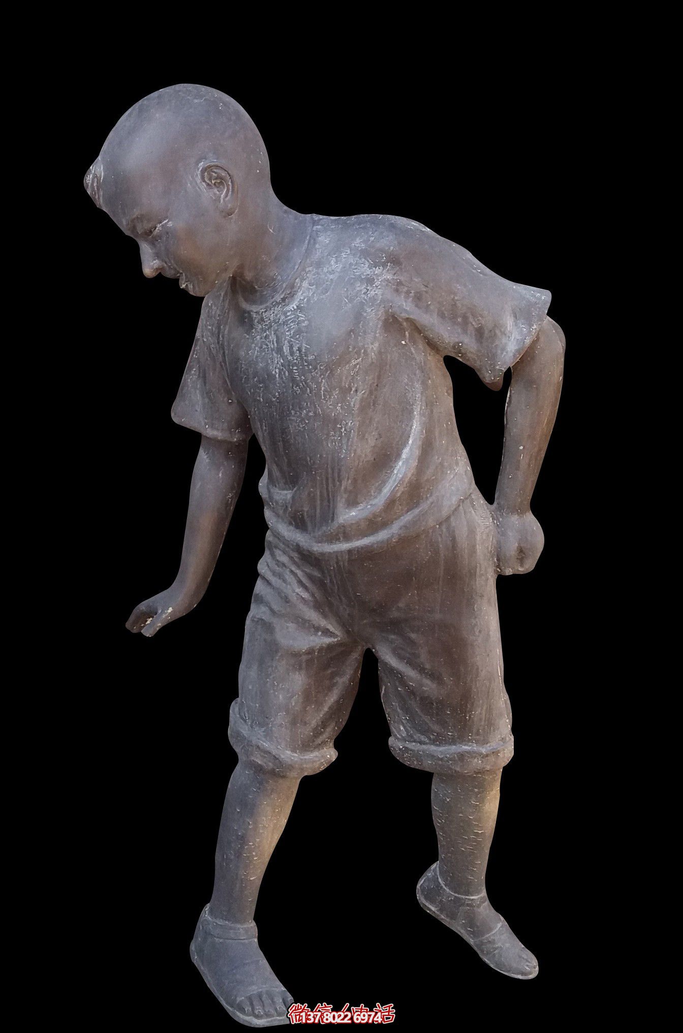 景區(qū)街道銅雕回頭看的兒童雕塑 景區(qū)街道銅雕回頭看的兒童雕塑