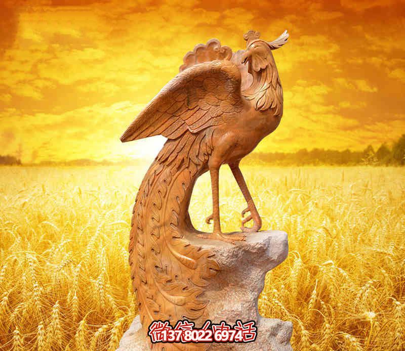 景區戶外創意晚霞紅石雕鳳凰雕塑 景區戶外創意晚霞紅石雕鳳凰雕塑