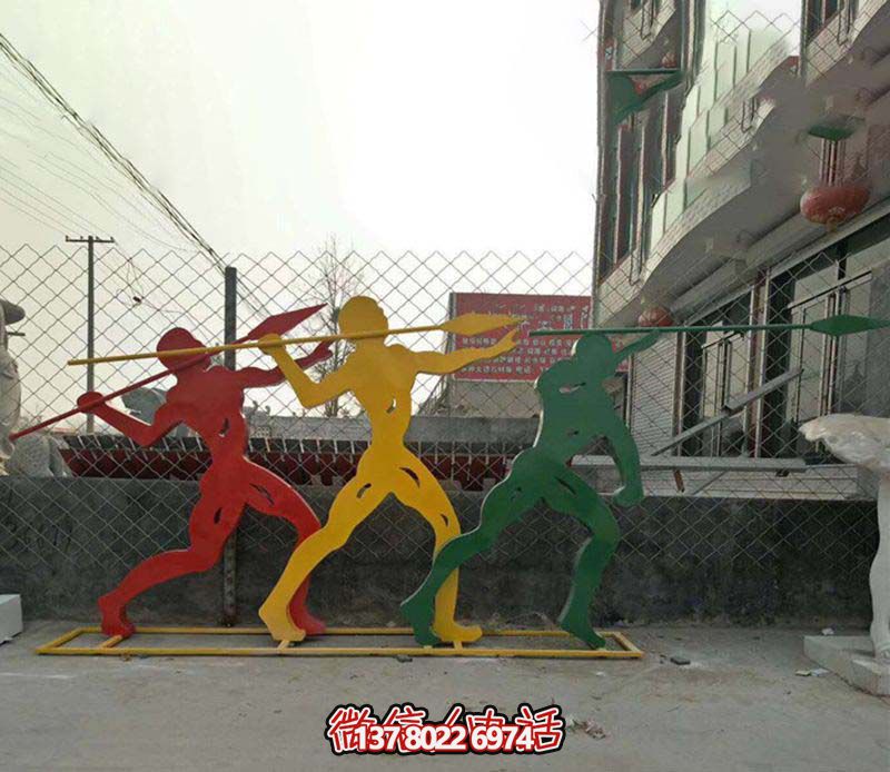 城市街邊擺放彩繪不銹鋼標(biāo)槍雕塑 城市街邊擺放彩繪不銹鋼標(biāo)槍雕塑