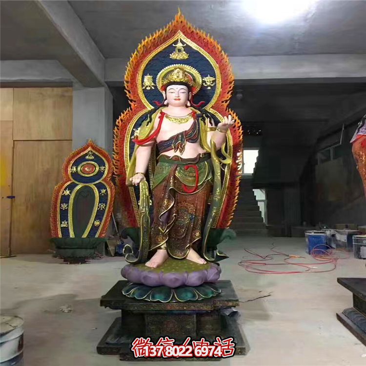 寺廟玻璃鋼彩繪神佛三圣雕塑 寺廟玻璃鋼彩繪神佛三圣雕塑