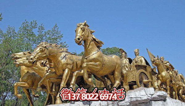博物館廣場(chǎng)仿古漆金黃銅馬車雕塑 博物館廣場(chǎng)仿古漆金黃銅馬車雕塑