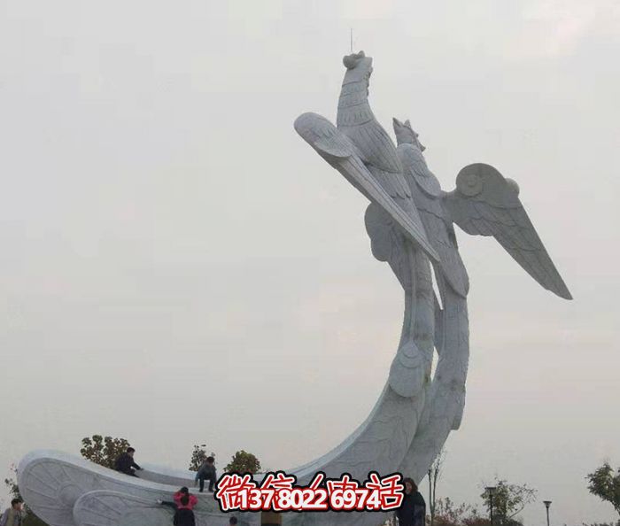 景區(qū)創(chuàng)意不銹鋼兩只飛翔的鳳凰雕塑 景區(qū)創(chuàng)意不銹鋼兩只飛翔的鳳凰雕塑